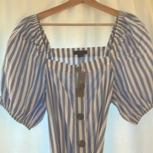 JCrew Striped button dress size M